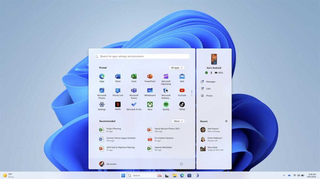 Phone Link Integratie Windows 11 Startmenu