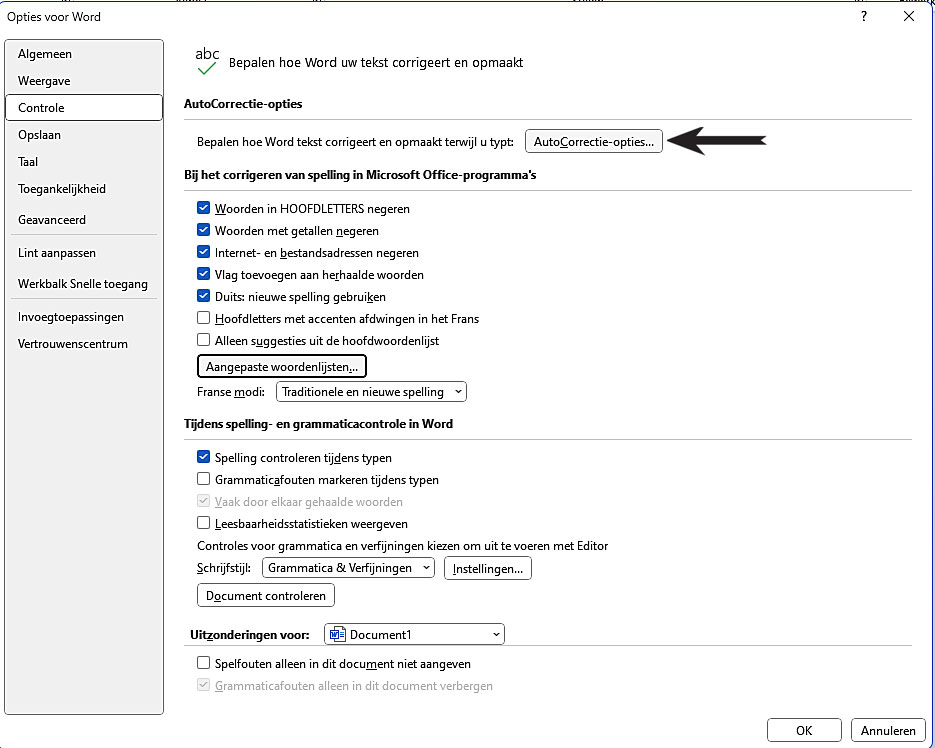 Spellingcontrole Instellen in Windows 11