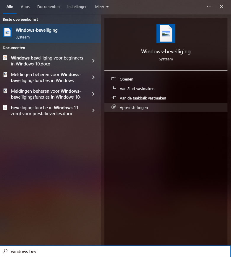 De Beveiligings app Van Windows 10 En 11