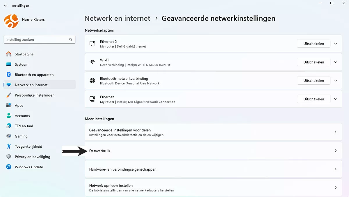 Netwerkinstellingen Beheren in Windows 11