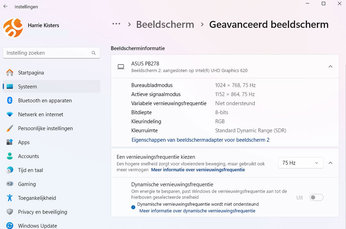 Wijzig Beeldscherm Vernieuwing Windows 11