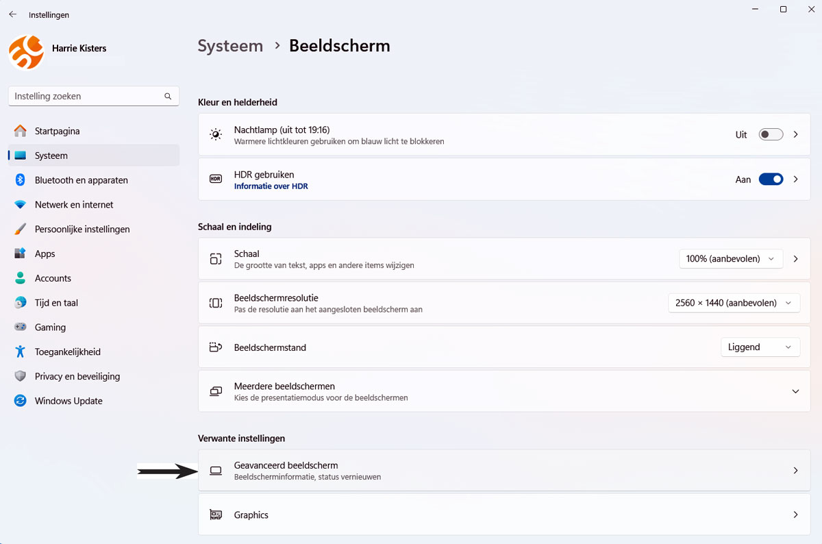 Wijzig Beeldscherm Vernieuwing Windows 11