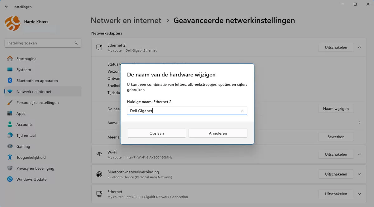 Netwerkinstellingen Beheren in Windows 11