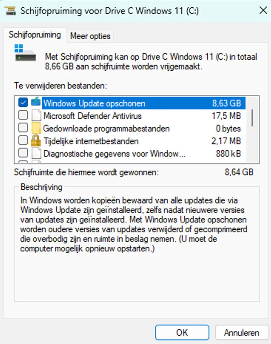 Windows 11 Update Neemt Extra Opslagruimte