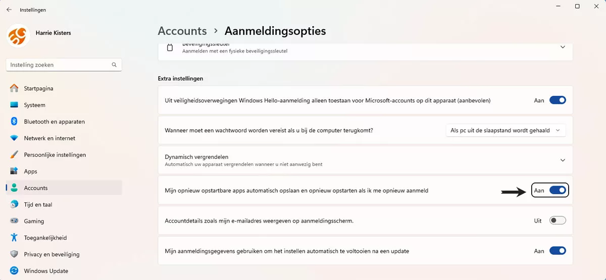 Aanmeldopties