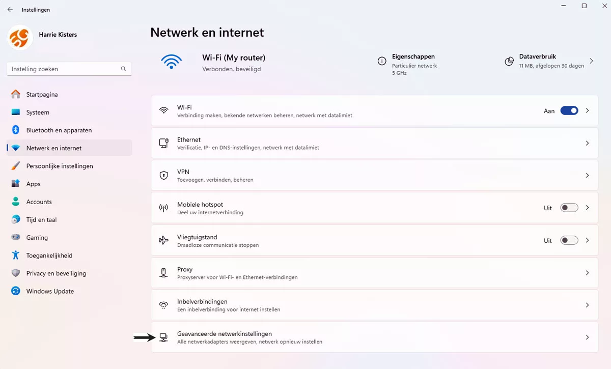 Geavanceerde Netwerkinstellingen